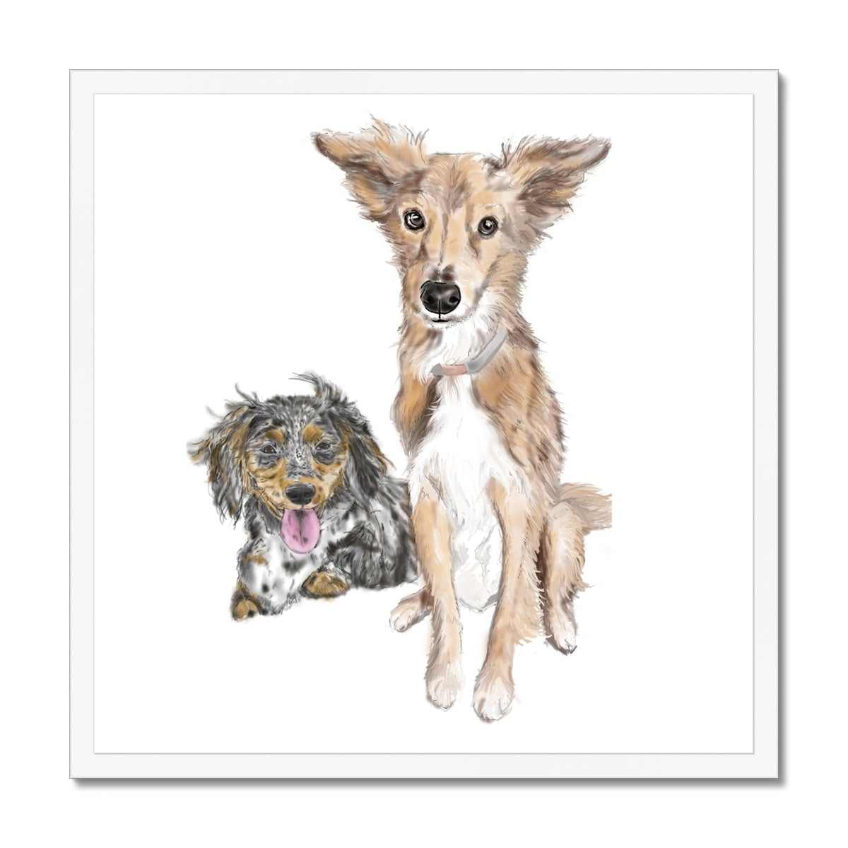 Customer Requests Nicky & Eevee Pet Portrait  Framed Print