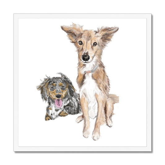 Customer Requests Nicky & Eevee Pet Portrait  Framed Print