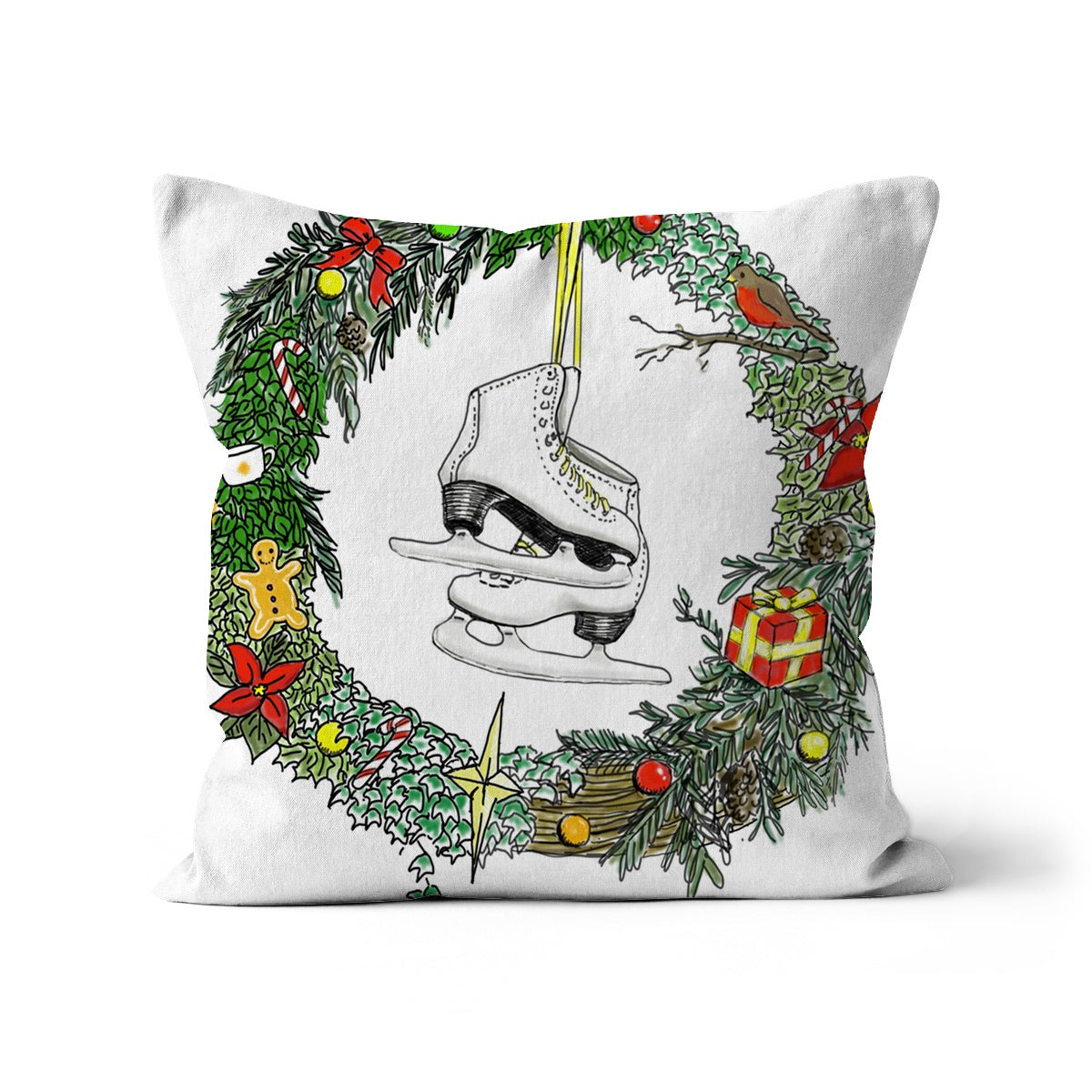 Skating into Christmas  Cushion