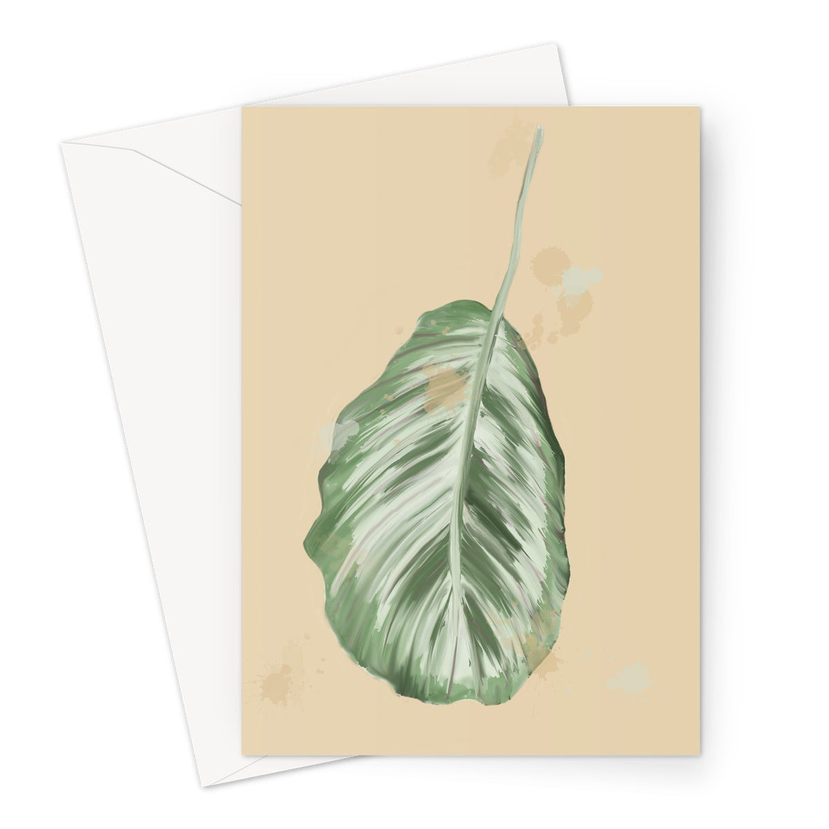 Peacock Houseplant  Greeting Card