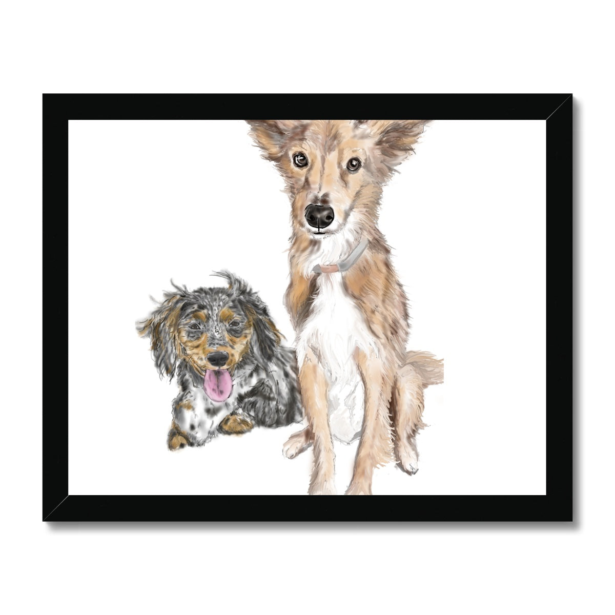 Customer Requests Nicky & Eevee Pet Portrait  Framed Print