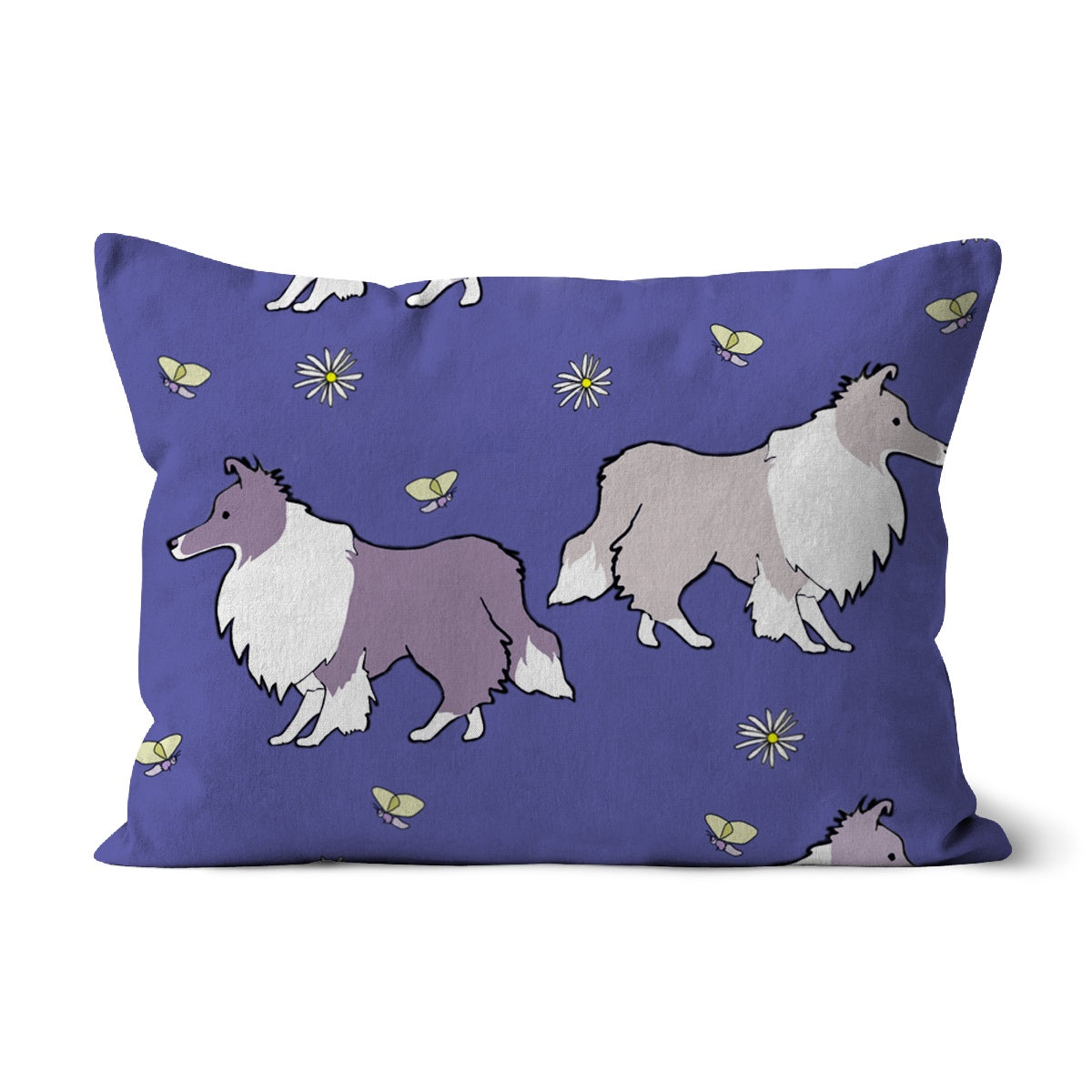 Sheltie Very Peri Rainbow Dogs  Cushion