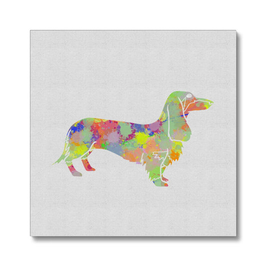 Rainbow Splash Sausage Dog Eco Canvas