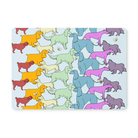 Rainbow Dogs Together  Placemat