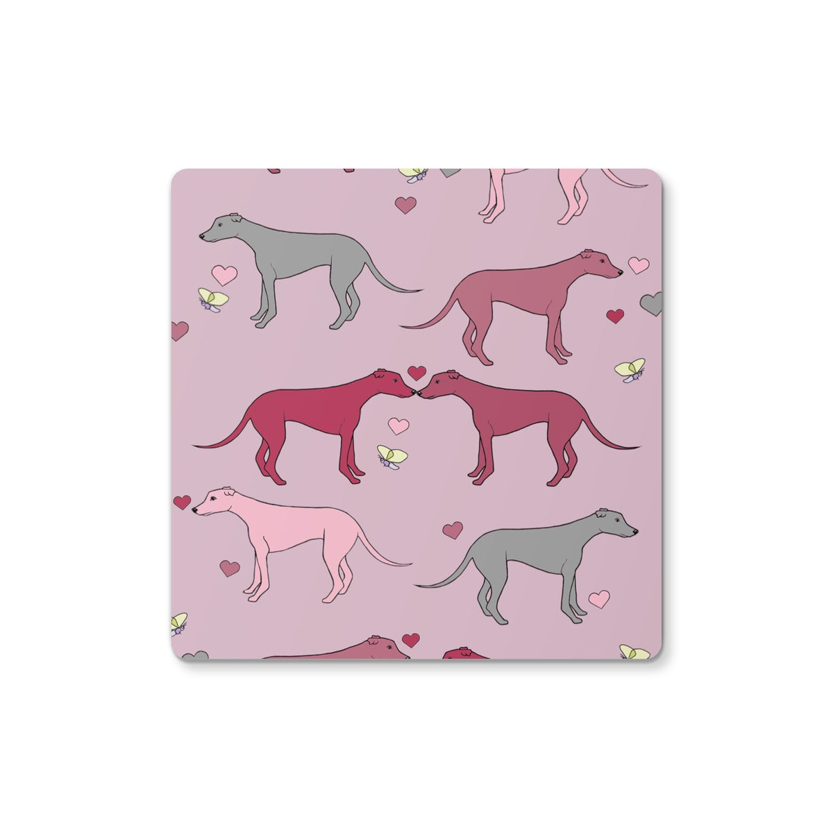 Greyhound Love Rainbow Dogs  Coaster