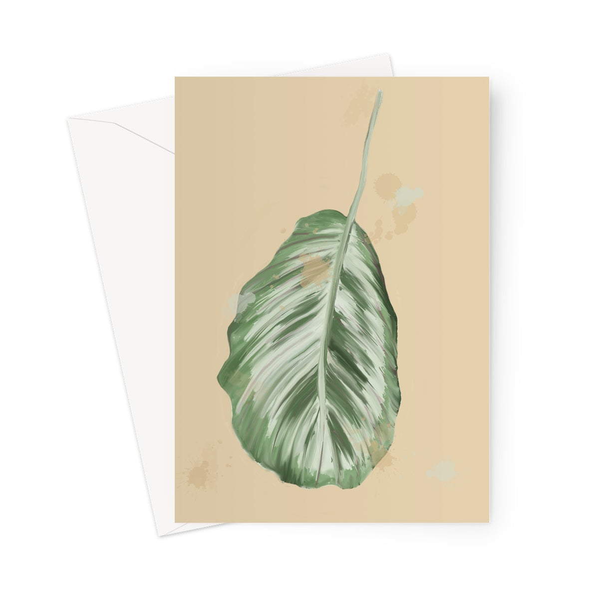 Peacock Houseplant  Greeting Card