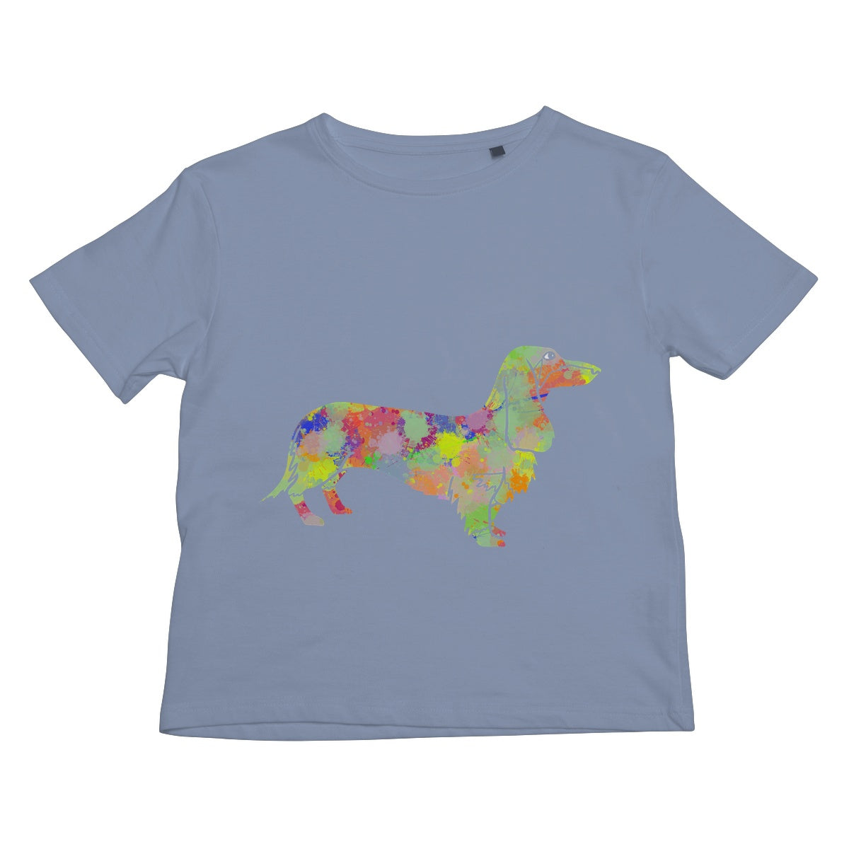 Rainbow Splash Sausage Dog Kids T-Shirt