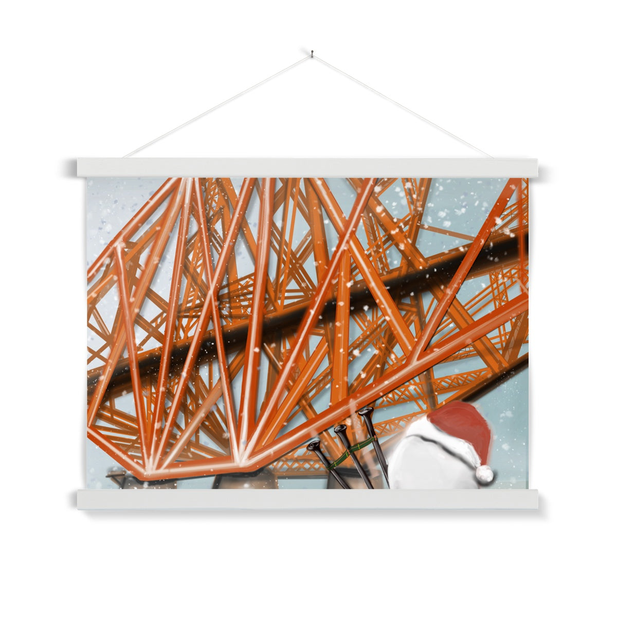 Forth Bridge Bagpiper  Fine Art Print with Hanger