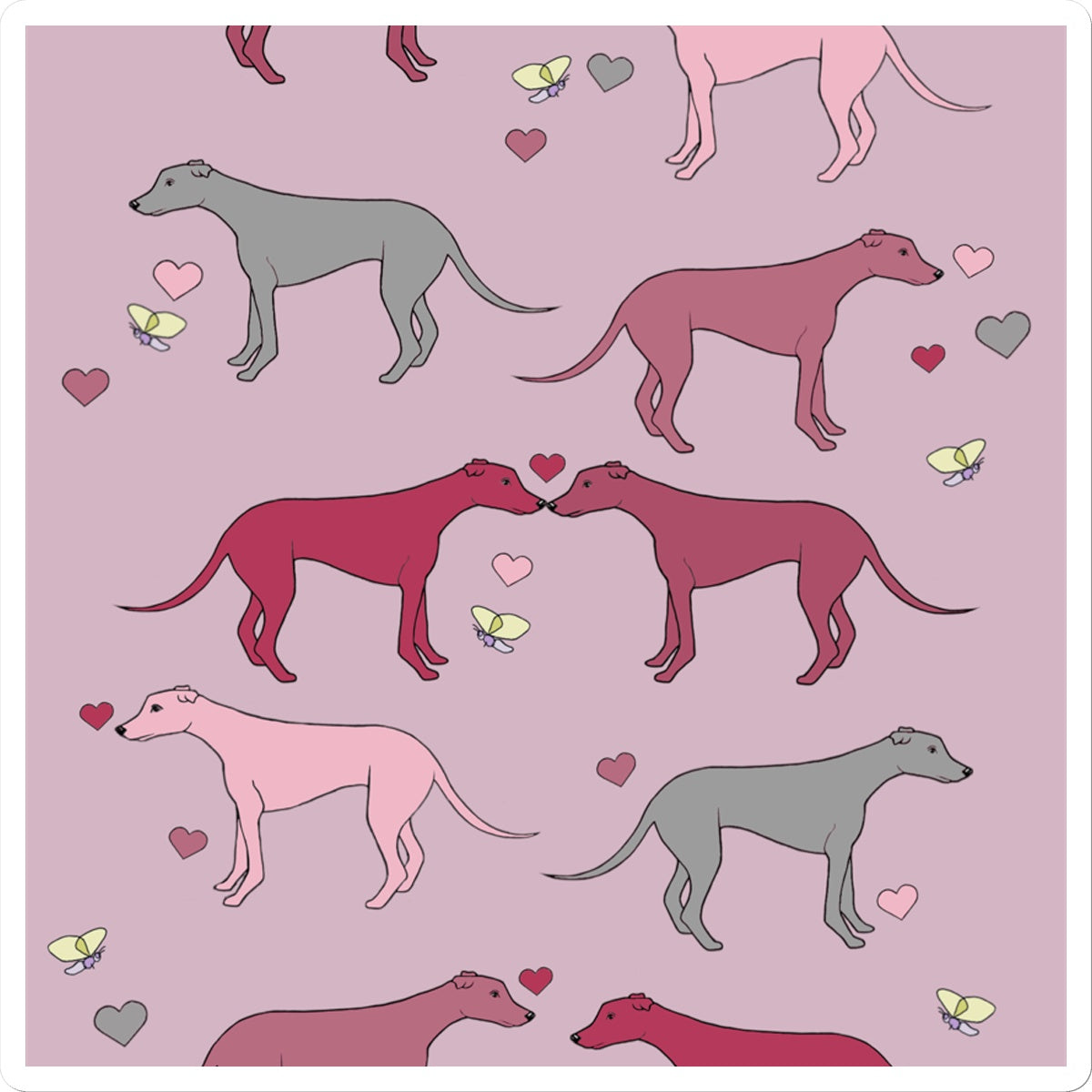 Greyhound Love Rainbow Dogs  Sticker