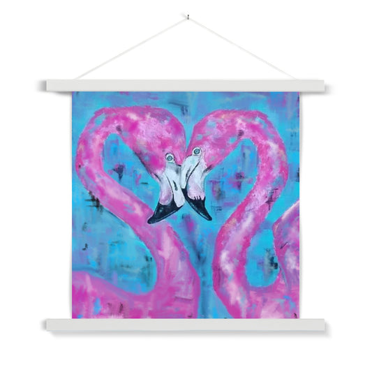 Flamingo Tango Fine Art Print with Hanger