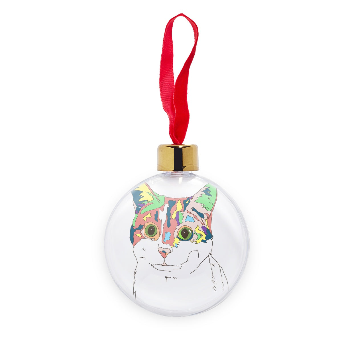 Kaleidoscope Cat Transparent Christmas bauble