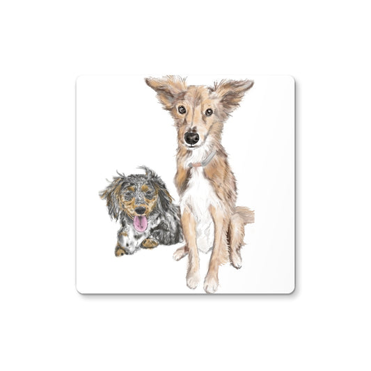 Customer Requests Nicky & Eevee Pet Portrait  Coaster