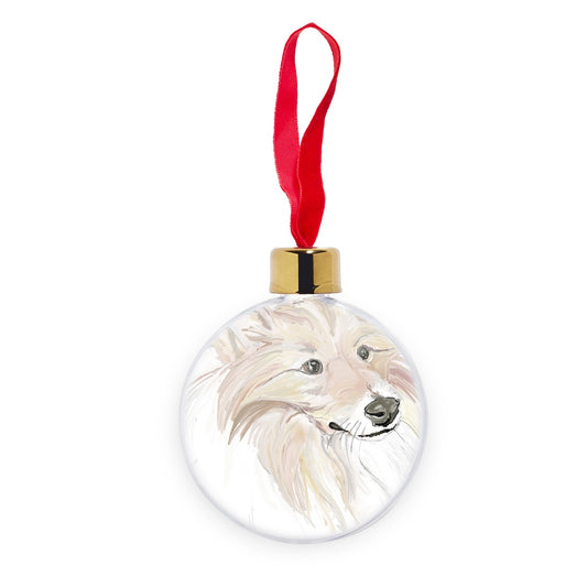 Sheltie Portrait  Transparent Christmas bauble