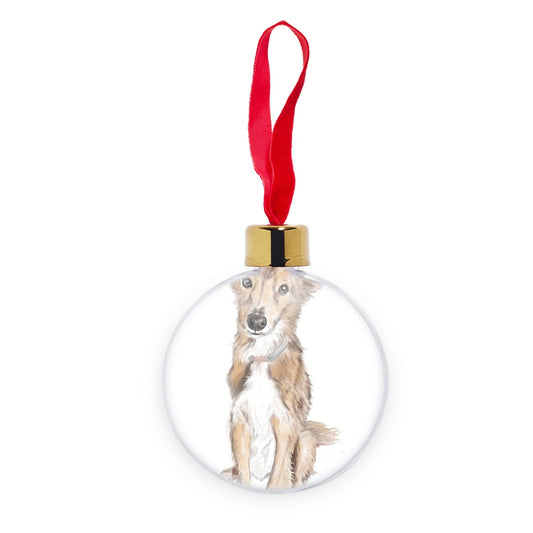 Saluki Portrait  Transparent Christmas bauble