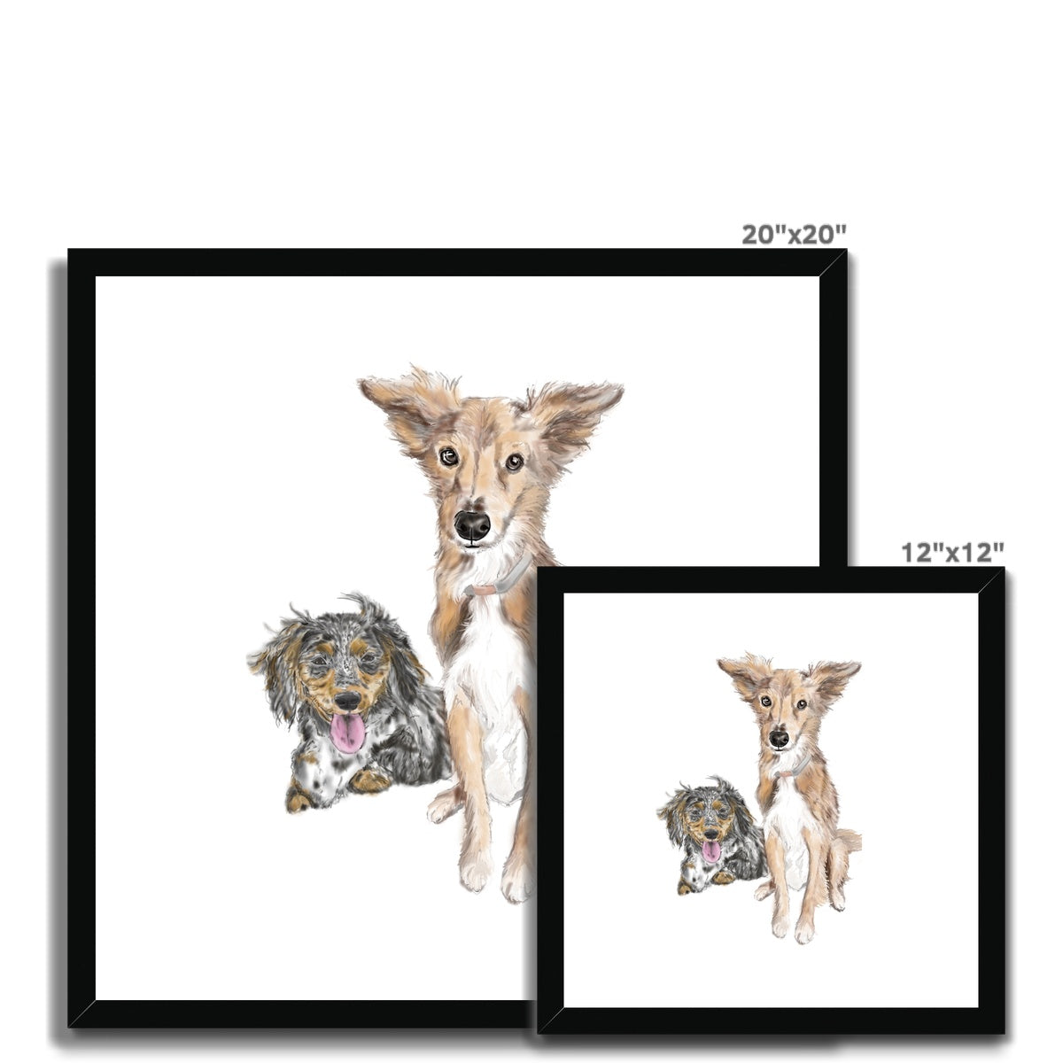 Customer Requests Nicky & Eevee Pet Portrait  Framed & Mounted Print