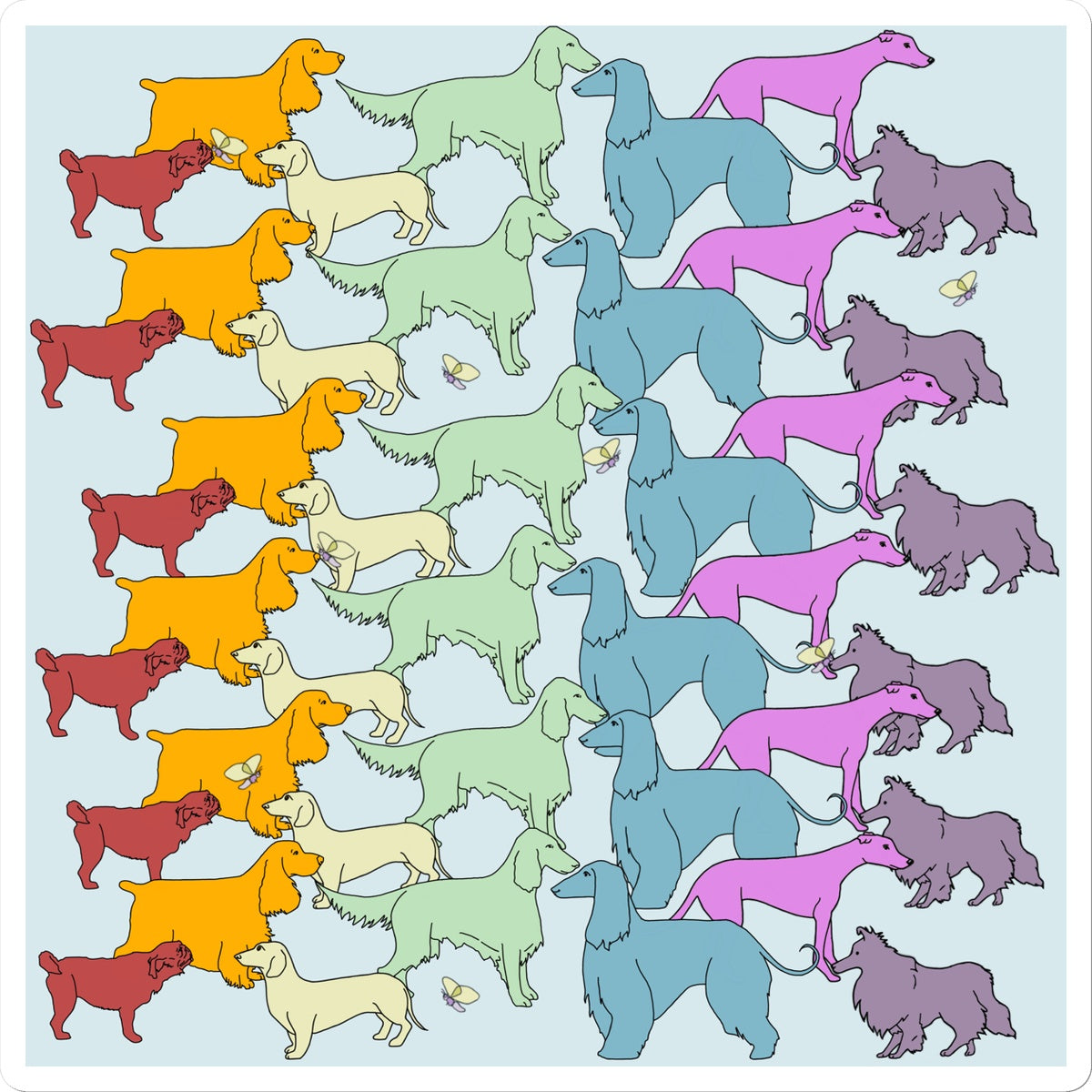 Rainbow Dogs Together  Sticker