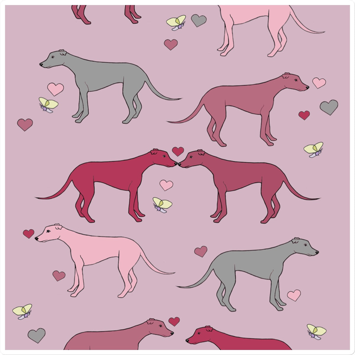 Greyhound Love Rainbow Dogs  Sticker