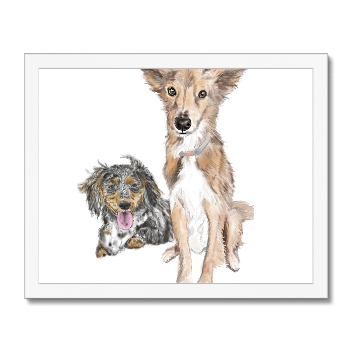 Customer Requests Nicky & Eevee Pet Portrait  Framed Print