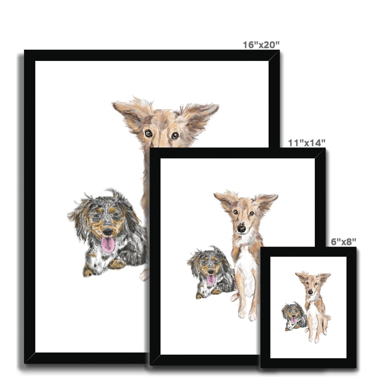 Customer Requests Nicky & Eevee Pet Portrait  Framed & Mounted Print