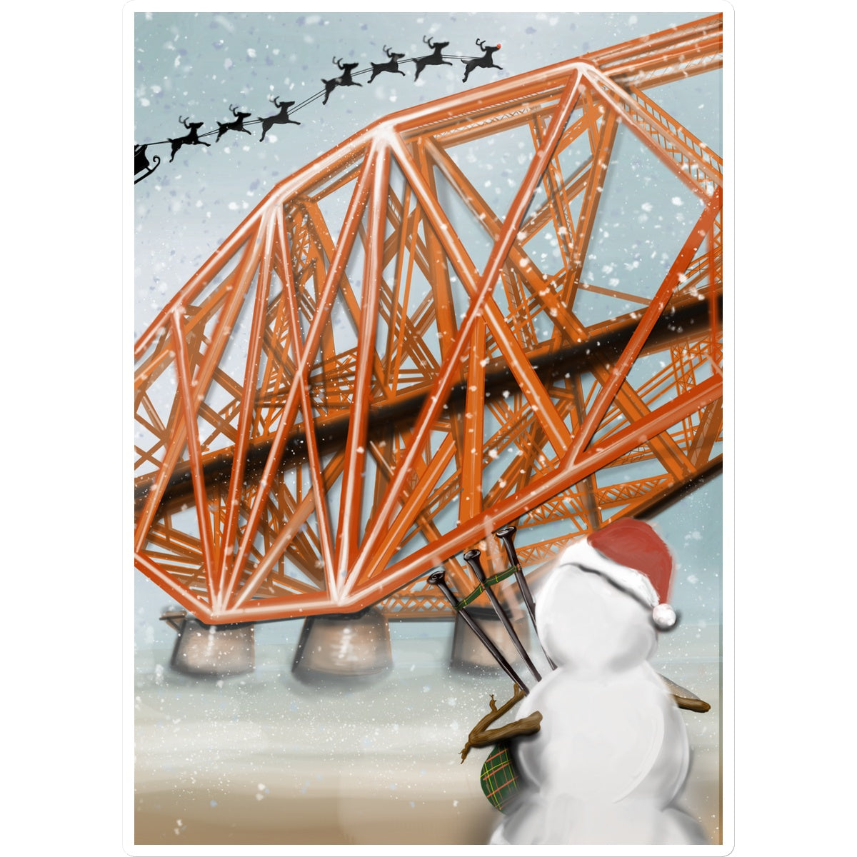 Forth Bridge Bagpiper  Sticker