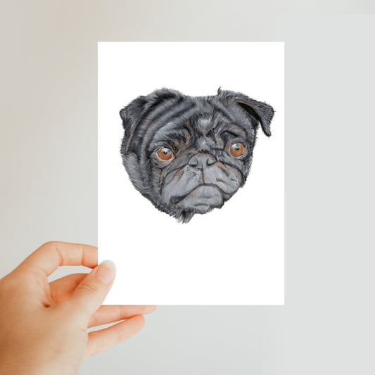 Pug Portrait  Classic Postcard