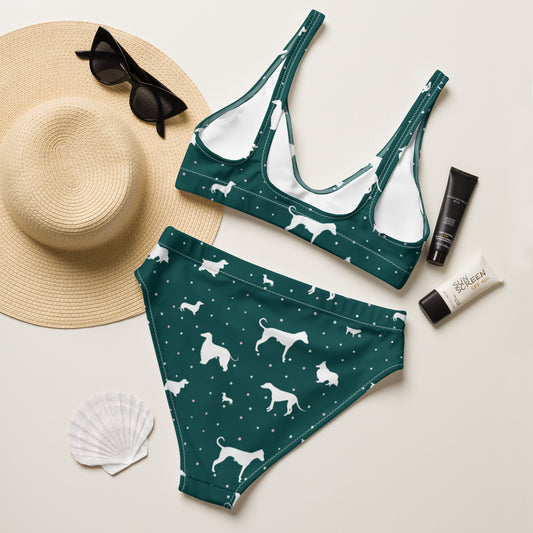 Polkadogs Green Recycled high-waisted bikini