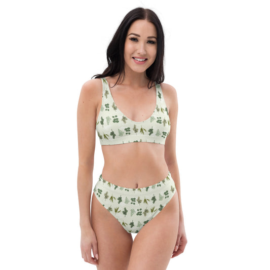 Leaf me to relax Recycled high-waisted bikini