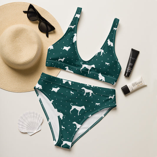 Polkadogs Green Recycled high-waisted bikini