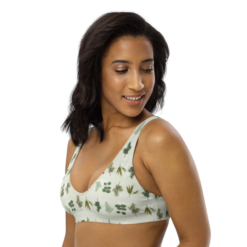 Leaf me to relax Recyled padded bikini top