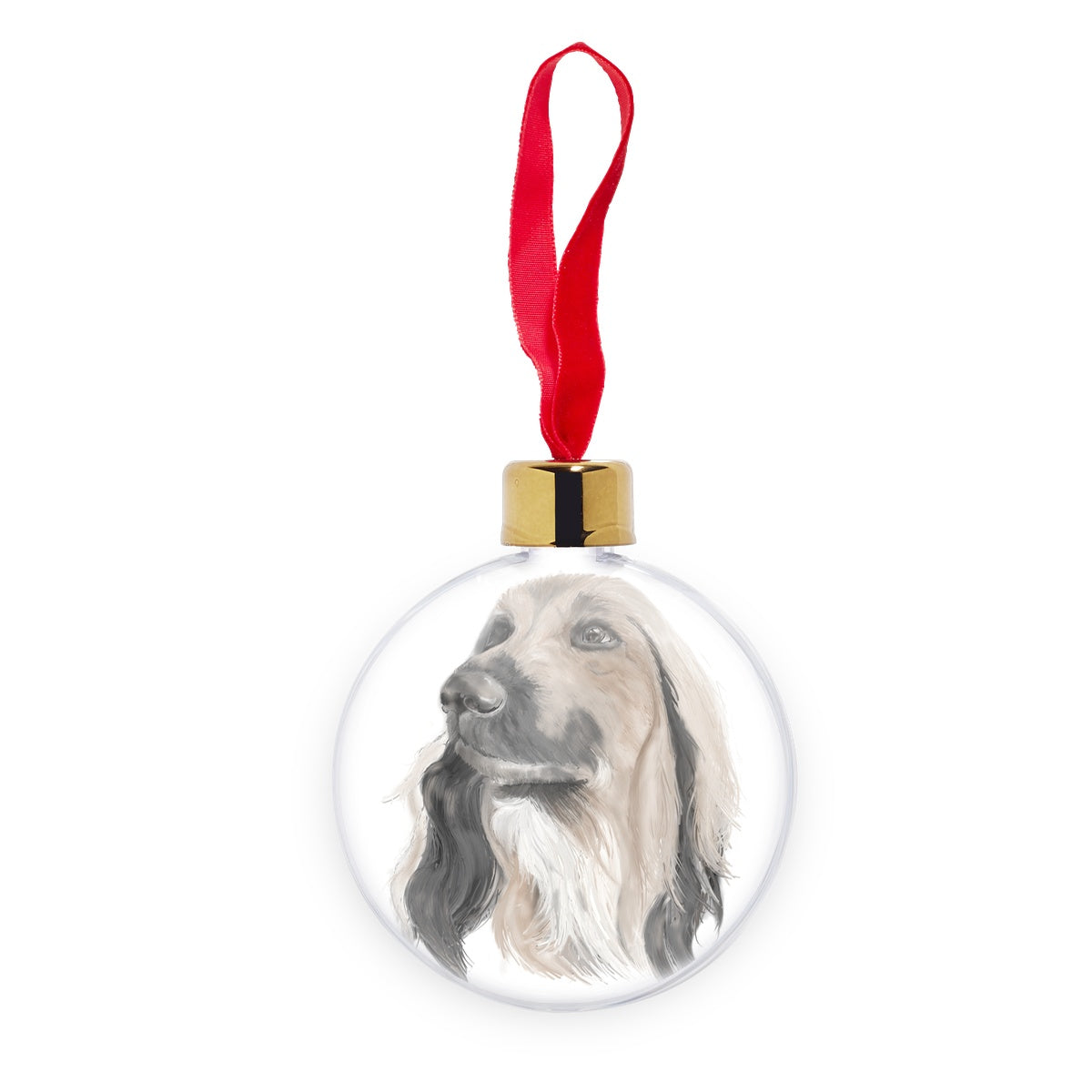 Afghan Portrait  Transparent Christmas bauble