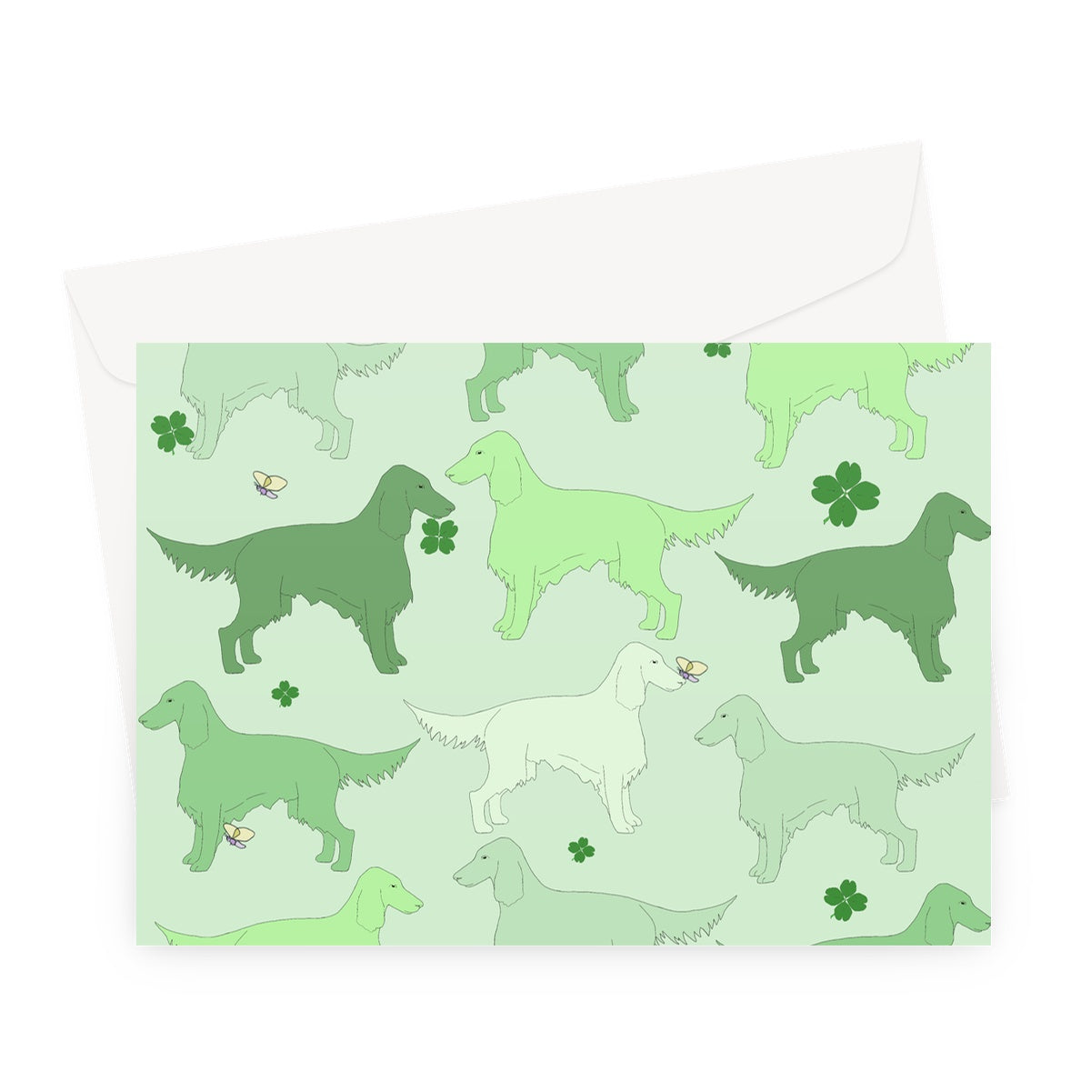 Irish Setter Rainbow Dogs Greeting Card