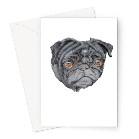 Pug Portrait  Greeting Card