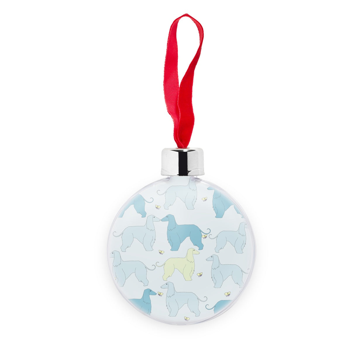 Afghan Breeze Rainbow Dogs Transparent Christmas bauble