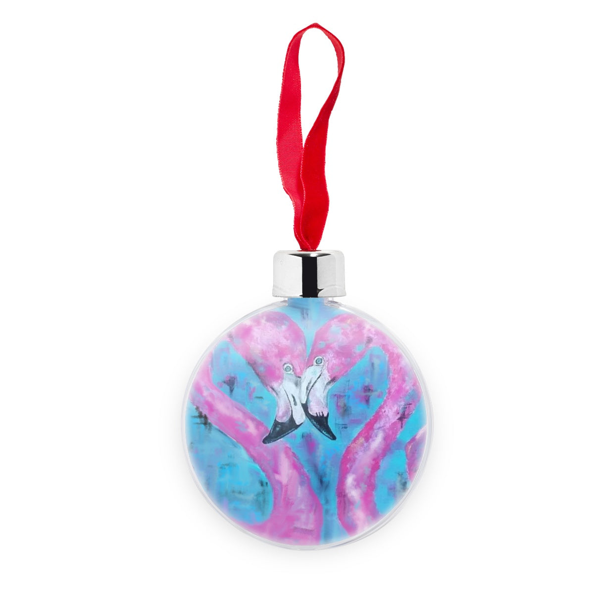 Flamingo Tango Transparent Christmas bauble