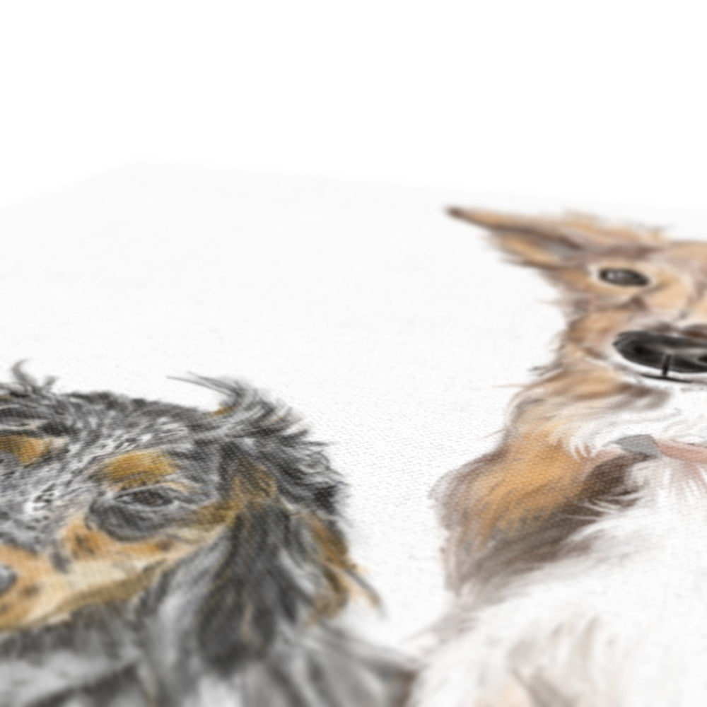 Customer Requests Nicky & Eevee Pet Portrait  Canvas