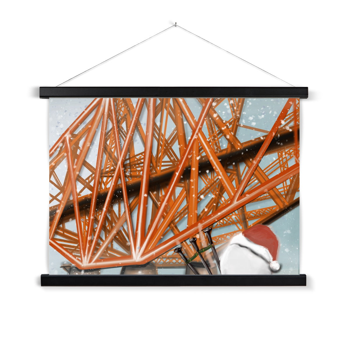 Forth Bridge Bagpiper  Fine Art Print with Hanger