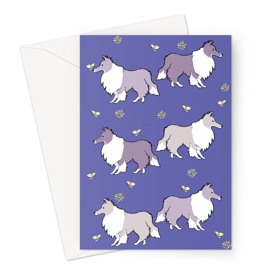 Sheltie Very Peri Rainbow Dogs  Greeting Card