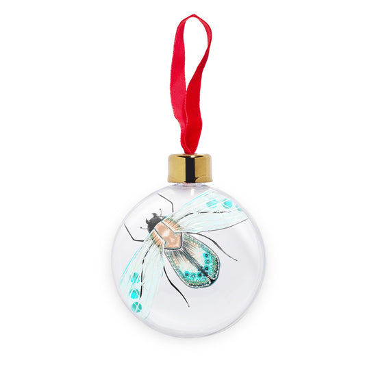 Bejewelled Beetle Bug Transparent Christmas bauble