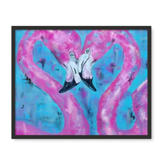 Flamingo Tango Framed Photo Tile