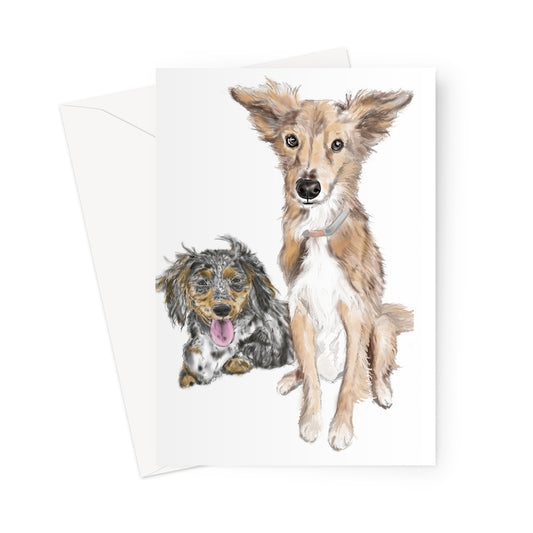Customer Requests Nicky & Eevee Pet Portrait  Greeting Card