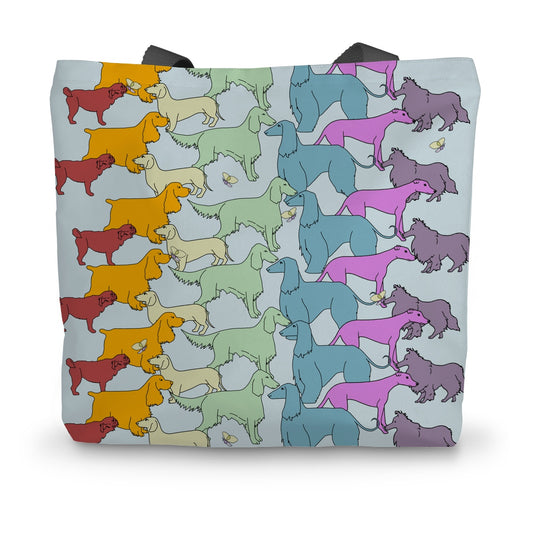 Rainbow Dogs Together  Canvas Tote Bag