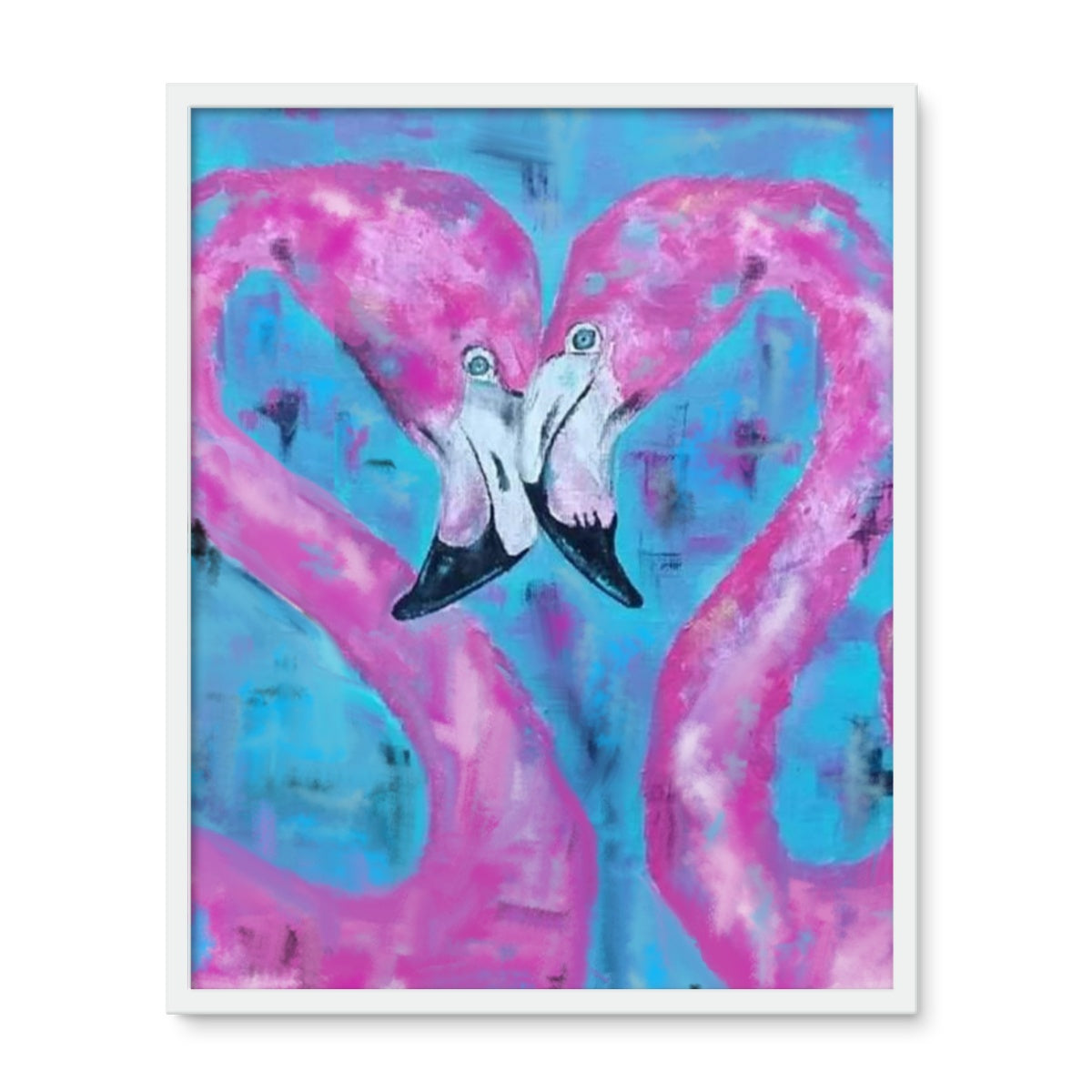 Flamingo Tango Framed Photo Tile