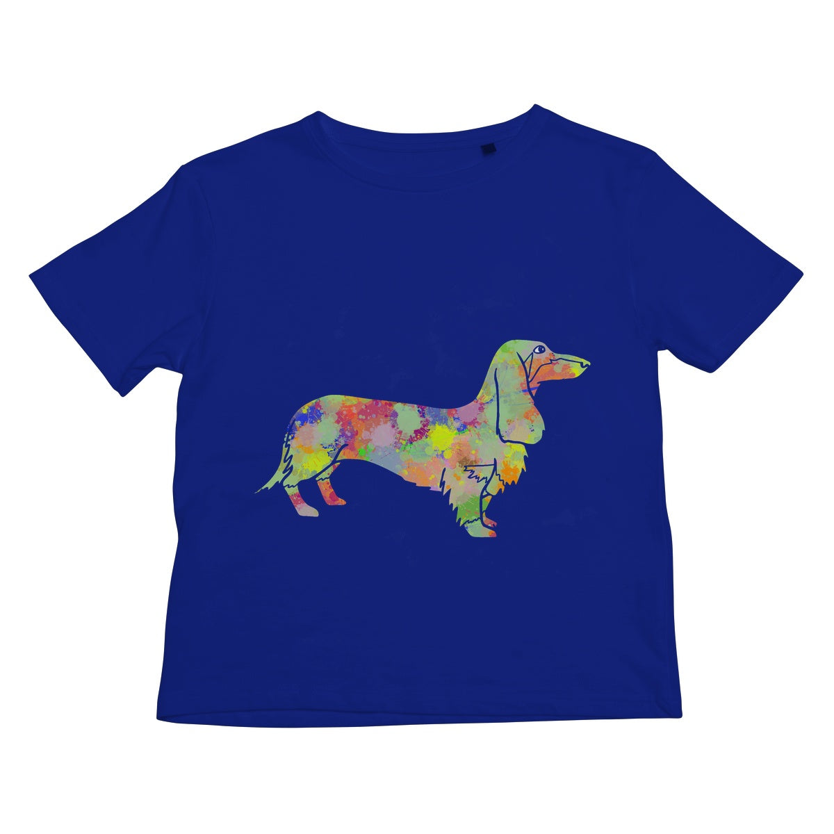 Rainbow Splash Sausage Dog Kids T-Shirt