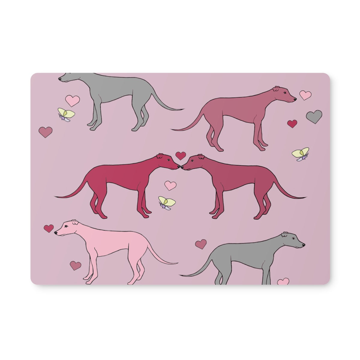 Greyhound Love Rainbow Dogs  Placemat