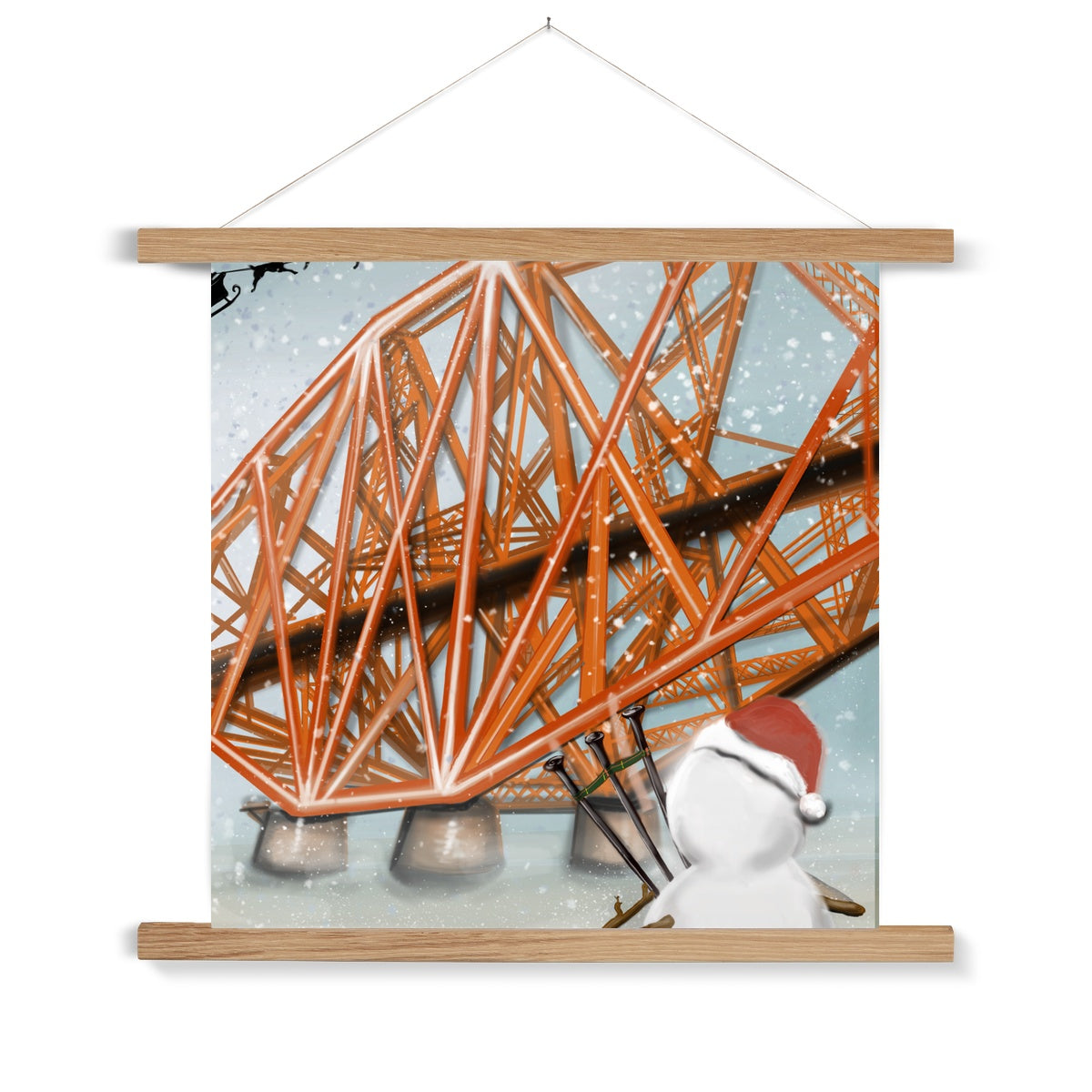 Forth Bridge Bagpiper  Fine Art Print with Hanger