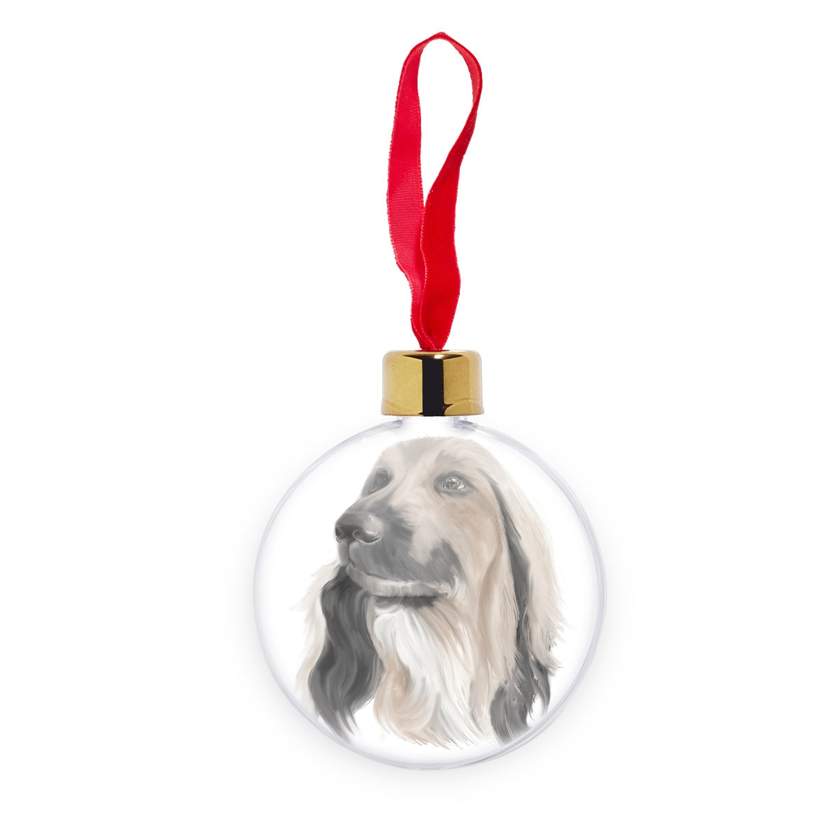 Afghan Portrait  Transparent Christmas bauble