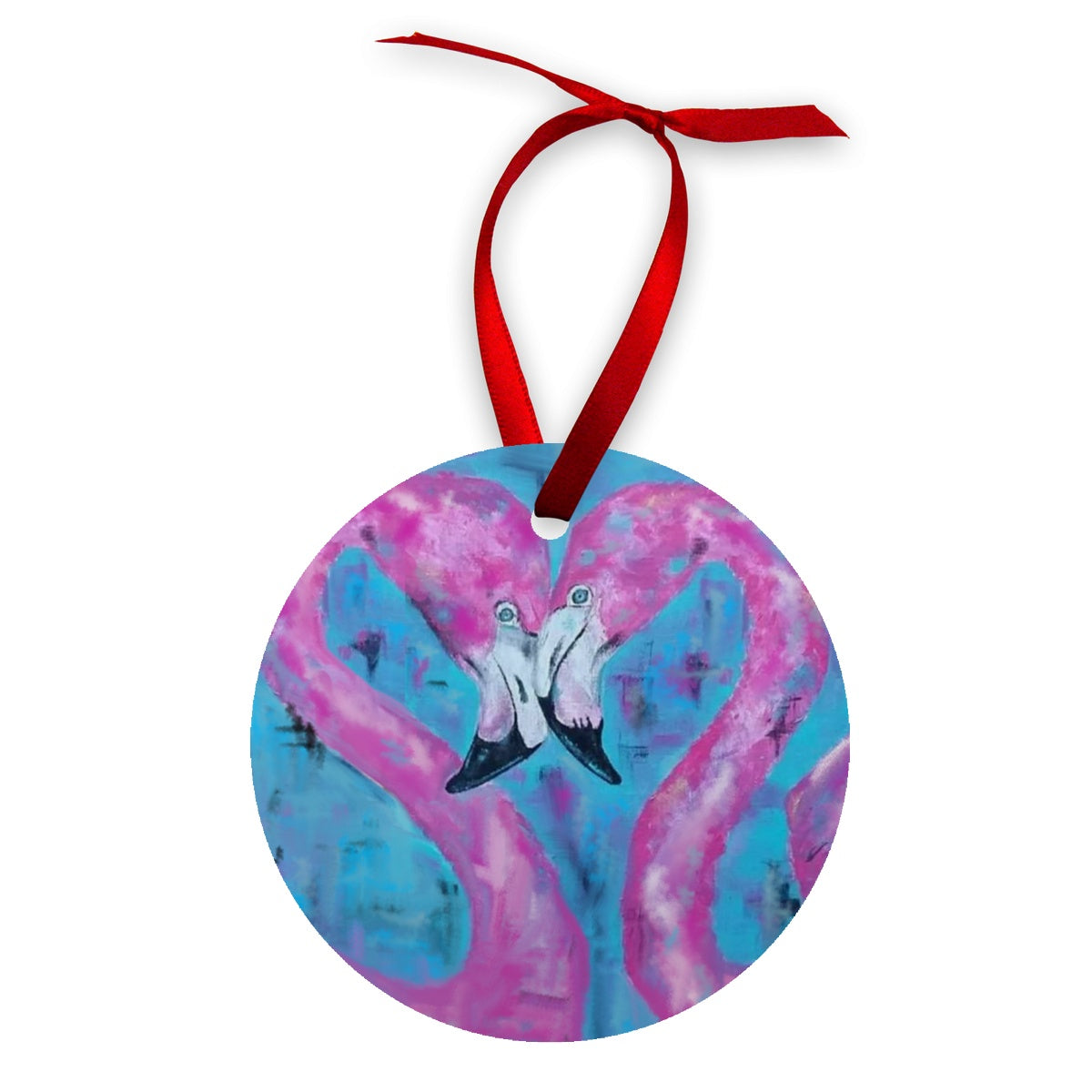 Flamingo Tango Wood Ornament