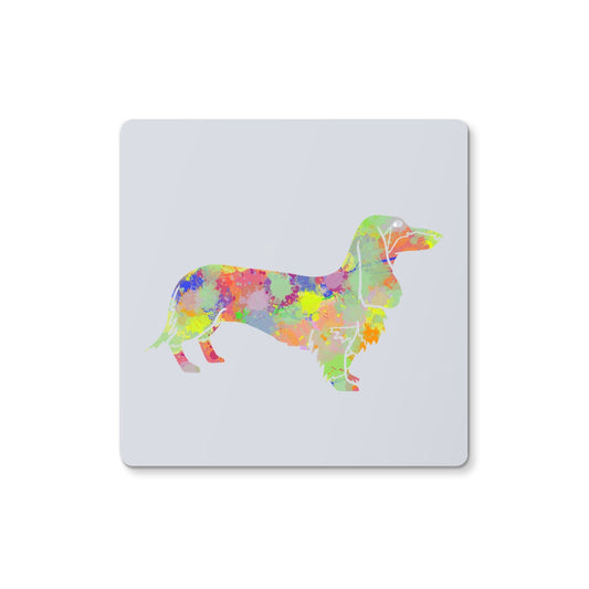 Rainbow Splash Sausage Dog Coaster