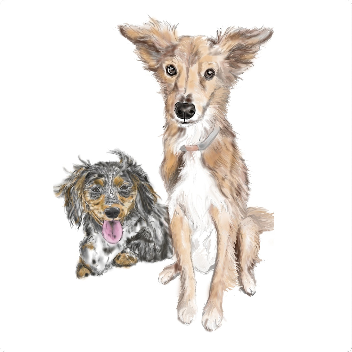 Customer Requests Nicky & Eevee Pet Portrait  Sticker