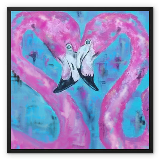 Flamingo Tango Framed Canvas